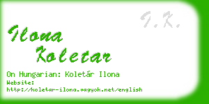 ilona koletar business card
